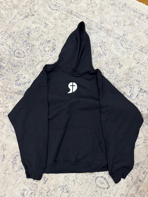 Signature Logo Hooded Sweatshirt -Black/White