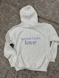 Signature Logo Hooded Sweatshirt -White/Purple