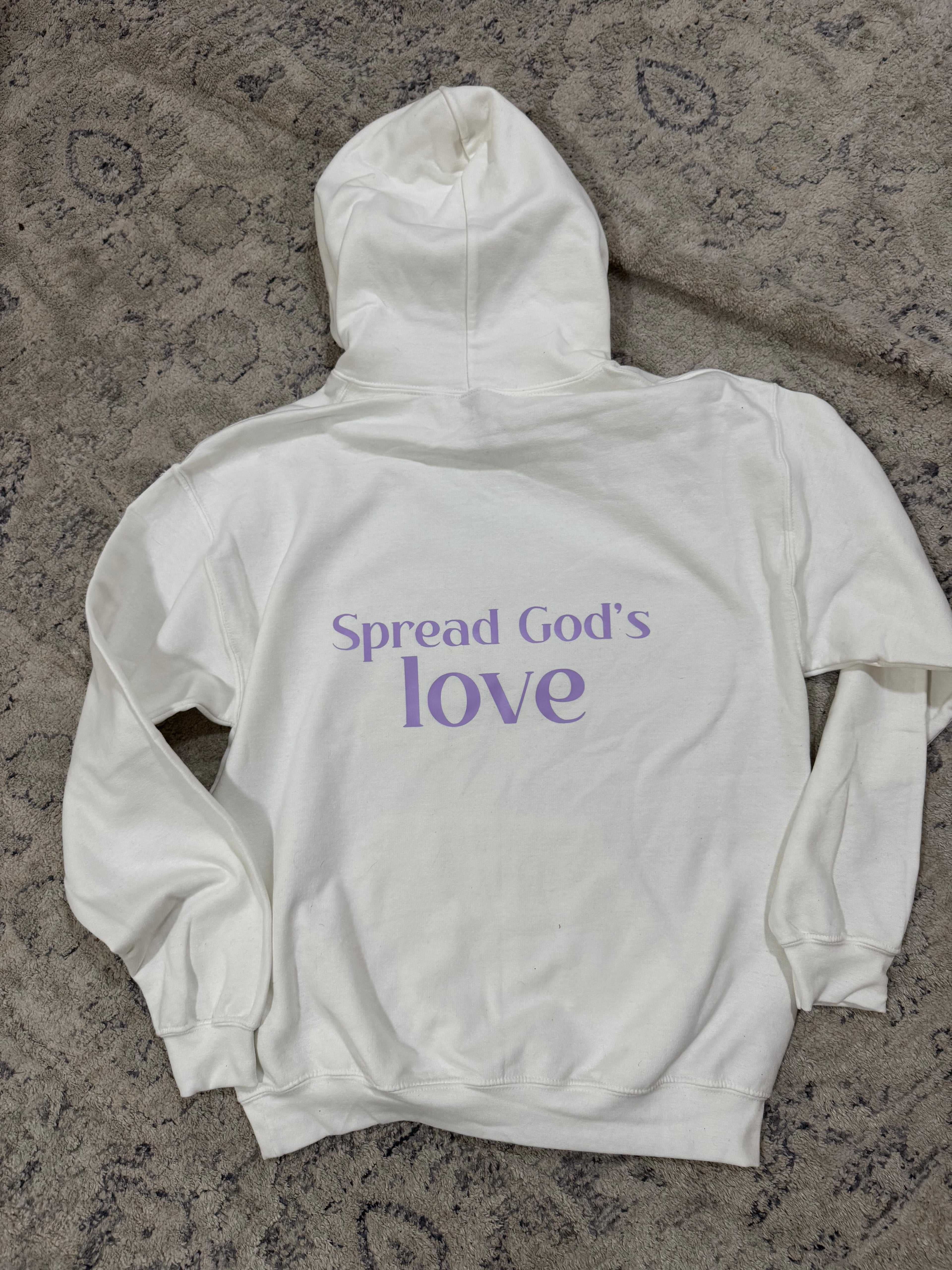 Signature Logo Hooded Sweatshirt -White/Purple
